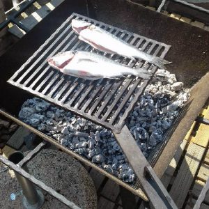 Kvadratni odprti žar s premično rešetko, širina 1000 mm, rešetka 1000x1000 mm
